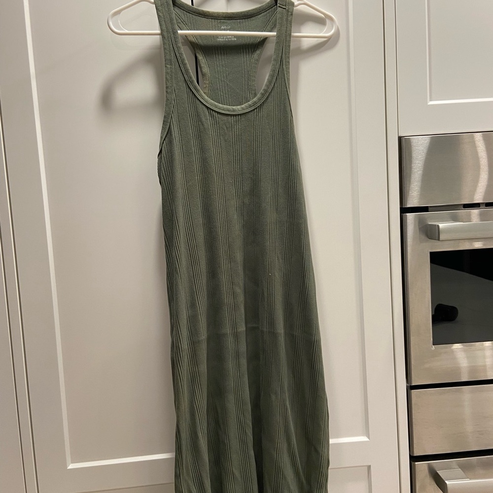 Aerie Olive Green Strapless Dress